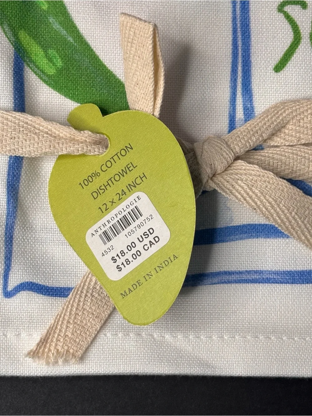 Anthropologie Spicy Margs Bar Dish Towel NWT 12x24